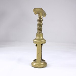 Vintage Italian solid brass corkscrew wine bottle opener, well made minimalist mcm retro bar wares, housewarming gift image 2