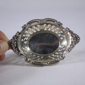 Small BIRKS pierced sterling silver dish, miniature ring dish, bonbon dish, sweets dish, pierced silver nut dish image 3