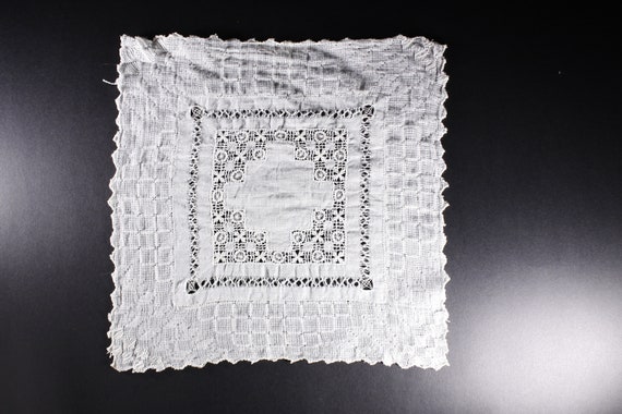 Vintage soft cotton handkerchief, drawn thread / … - image 10