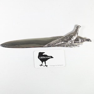 Abrecartas de faisán de metal plateado, abrecartas grande de metal cromado, regalo para papá, regalo para esposo