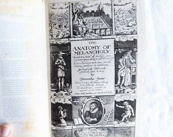 Antique 1896 The Anatomy of Melancholy by Robert Burton - Volume 1 only