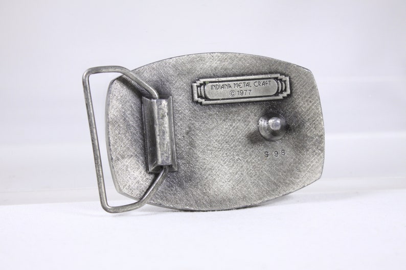 Vintage Tennis belt buckle, open double tournament belt buckle, heavy solid metal buckle Indiana metal craft S98 c 1977 image 3