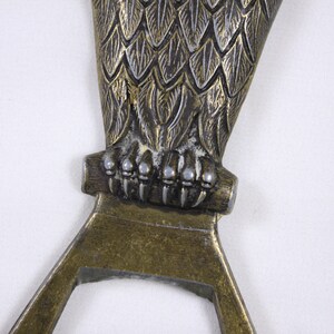 Vintage Owl bottle opener made in Italy, cast metal barware image 9