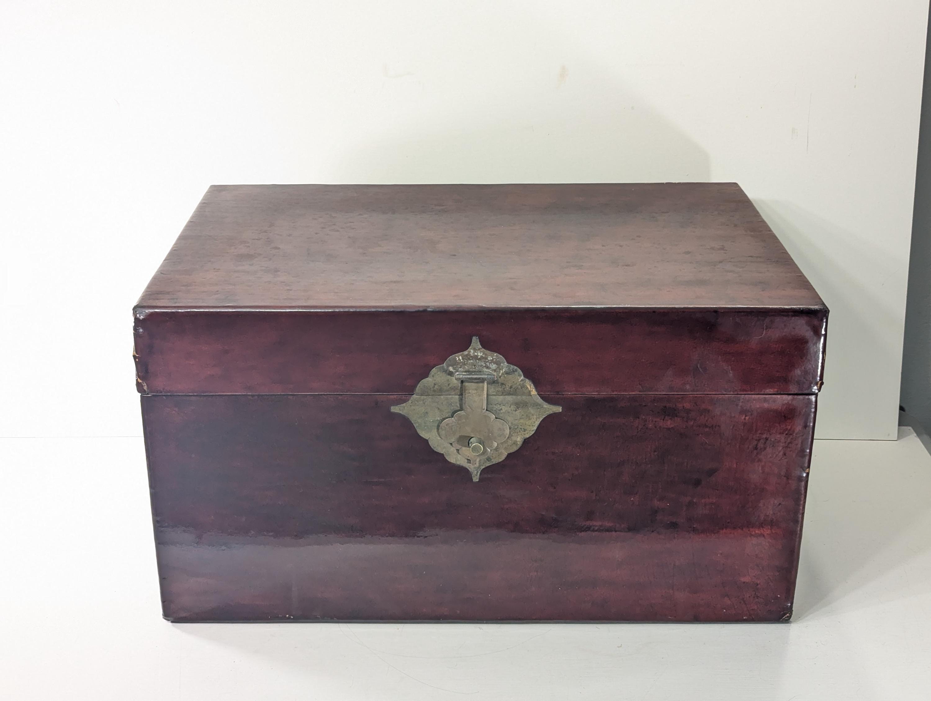 Antique Chinese Red Leather Box - Etsy