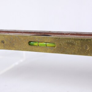 English 24 Solid wood and brass spirit level, vintage Parry & Bott Ltd Birmingham hardware tools, classic carpentry construction tools image 5