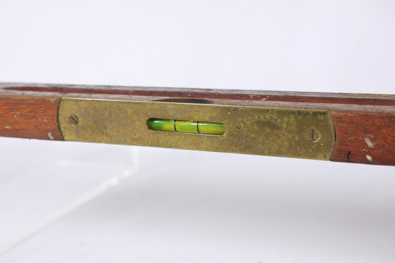 English 24 Solid wood and brass spirit level, vintage Parry & Bott Ltd Birmingham hardware tools, classic carpentry construction tools image 5