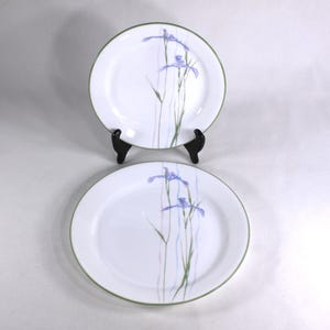 Vintage Corelle Corningware Shadow Iris plate set for one, lunch + bread plate made in USA