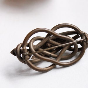 Large antique celtic knot brooch, infinity knot lovers brooch, endless knot mourning jewelry ca 1900-1910 image 7