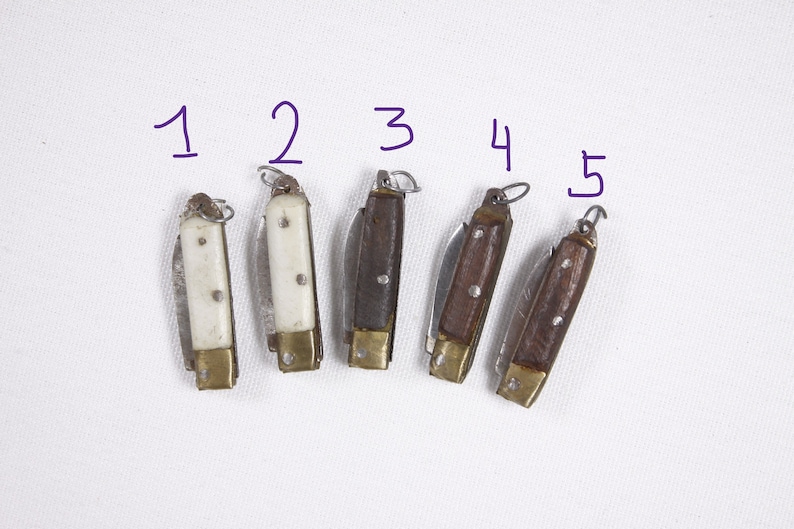 CHOOSE Antique quill knife 1, miniature pocket knife, micro pen knife, chatelaine keyring small folding knife image 2