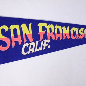 Vintage 26 NEON San Francisco California Golden Gate Bridge tourist souvenir pennant, vintage travel souvenir image 6