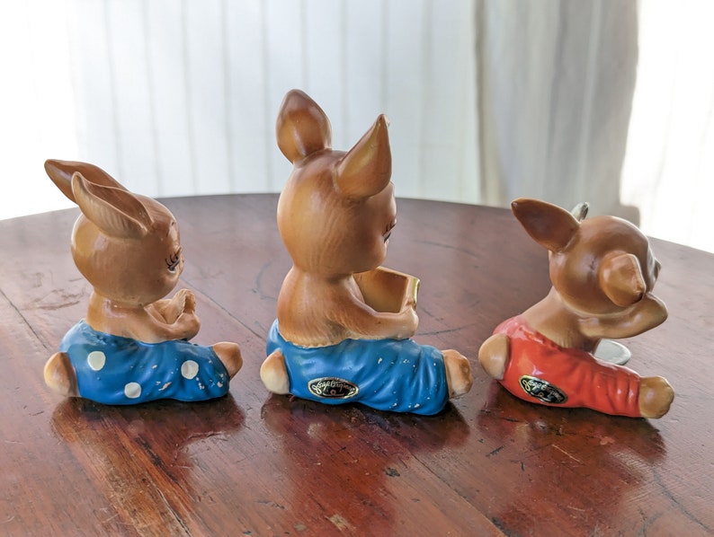 CHOOSE Vintage Josef Originals bunny figurine, bunny hutch series brown rabbit figurine, peter rabbit nursery decor image 8