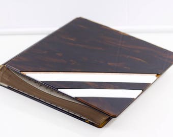 Vintage photo album, large photo album /w blank pages, wedding album, XL photo book, luxury scrapbook, tortoise lucite heirloom family album