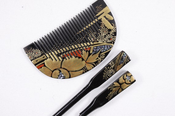 Vintage Japanese Kushi Comb and Kanzashi Hair Pin… - image 7