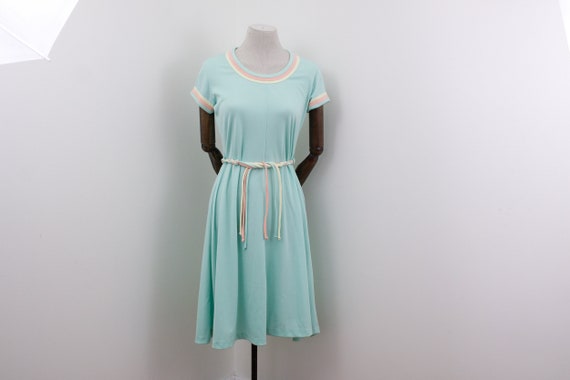 Pastel summer dress in mint green, pink and yellow