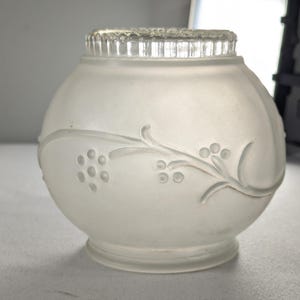 Smaller MCM frosted glass lamp shade 4 3/8&quot;, Art deco style replacement light shade, ceiling light shade