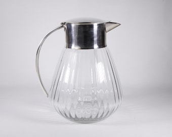 Enfriador de vino blanco Art Déco WMF 1935 - 1945, jarra de limonada Bauhaus, jarra de agua fría con inserto de enfriador de hielo, jarra enfriadora vintage