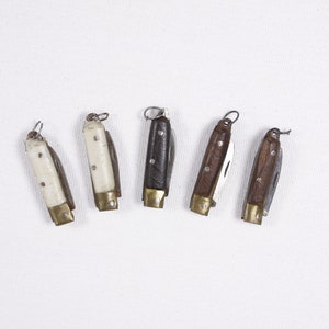 CHOOSE Antique quill knife 1, miniature pocket knife, micro pen knife, chatelaine keyring small folding knife image 4