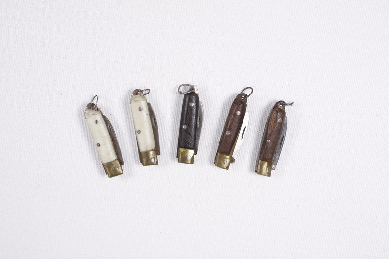 CHOOSE Antique quill knife 1, miniature pocket knife, micro pen knife, chatelaine keyring small folding knife image 4