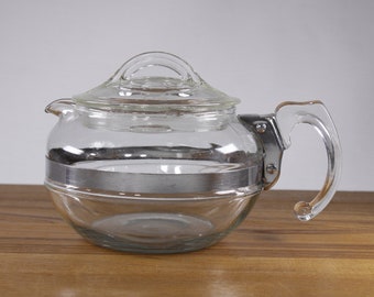 Pyrex Flameware 6-kops theepot model 8126-B, Helder glazen buiktheemaker