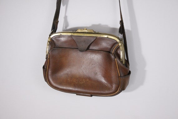 Antique French Leather Ticket Master Bag, Ca 1910 - 1930s 