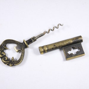 Heavy metal mansion Key bottle opener and cork screw, key to the Castle or Estate, gift for student or young adult image 3