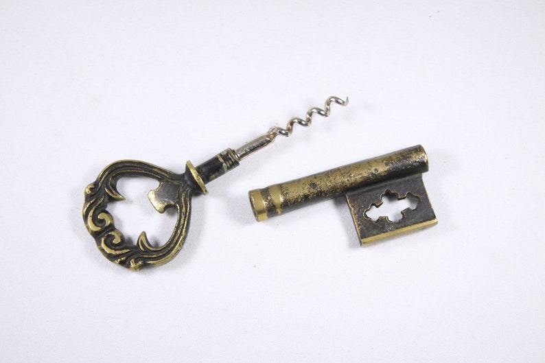 Heavy metal mansion Key bottle opener and cork screw, key to the Castle or Estate, gift for student or young adult image 3
