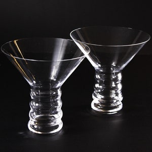 Vintage Riedel Hollow Stem Martini Glasses X 2 