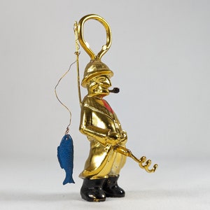 Naughty angler fisherman corkscrew bottle opener, made in Japan adult vintage barwares