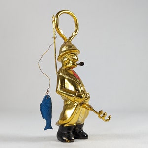 Naughty angler fisherman corkscrew bottle opener, made in Japan adult vintage barwares image 1