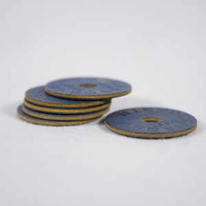 Set of 6 WWII Canada meat rationing tokens, 1945 collectible blue board coins image 10