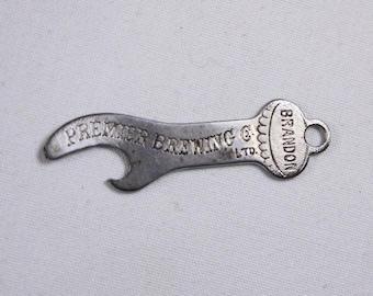 1920s Brandon Premier Brewing Co Ltd antique church key, beer bottle opener collector gift