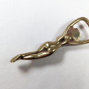 CHOOSE Solid brass naked woman erotic Bottle Opener, Vintage Erotik adult bar wares, female forms Cap Bottle Opener image 9