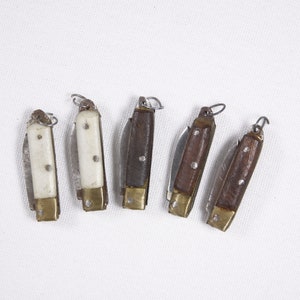 CHOOSE Antique quill knife 1, miniature pocket knife, micro pen knife, chatelaine keyring small folding knife image 1