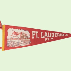 Vintage Fort Lauderdale Florida felt pennant, spring break souvenir pennant, dorm room decor flag image 8