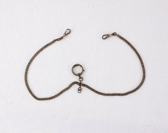 Victorian double Albert pocket watch chain, adjustable double albert