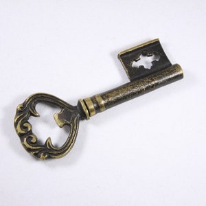 Heavy metal mansion Key bottle opener and cork screw, key to the Castle or Estate, gift for student or young adult image 1