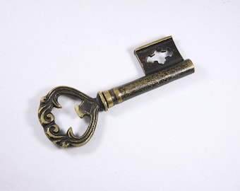 Heavy metal mansion Key bottle opener and cork screw, key to the Castle or Estate, gift for student or young adult