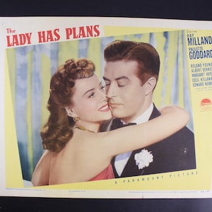 1942 The Lady Has Plans original lobby card 11x14&quot;, Ray Milland, US cinema colourful home decor vintage small movie poster, cinema promo