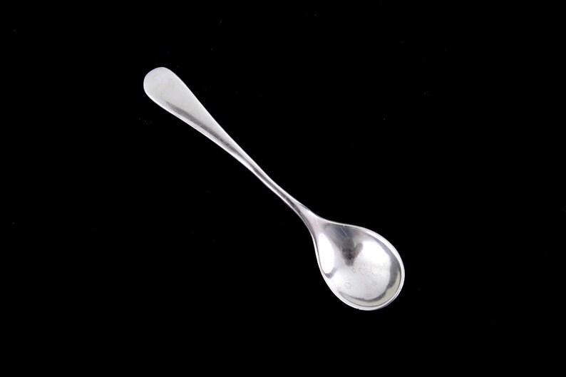 Antique sterling silver mini salt spoon, mustard spoon, demitasse espresso spoon