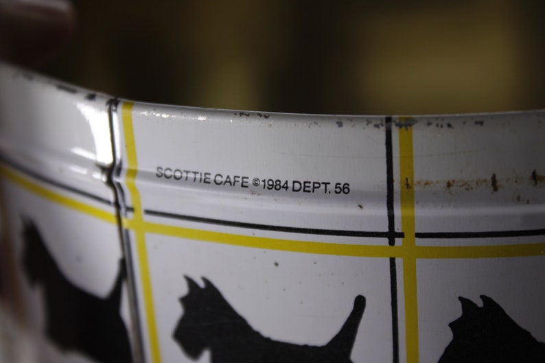 1984 Dept 56 Scottie Cafe nesting tins, open shelf kitchen storage boxes, open pantry boxes, retro mod kitchen decor storage tins image 5