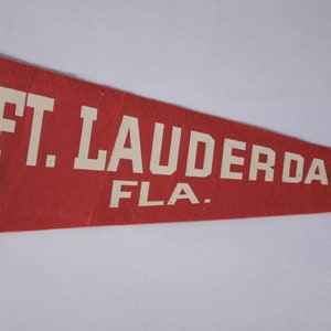 Vintage Fort Lauderdale Florida felt pennant, spring break souvenir pennant, dorm room decor flag image 7