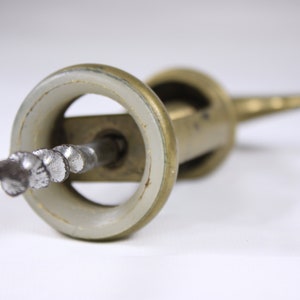 Vintage Italian solid brass corkscrew wine bottle opener, well made minimalist mcm retro bar wares, housewarming gift image 10