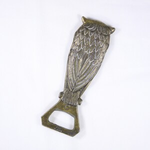 Vintage Owl bottle opener made in Italy, cast metal barware image 3