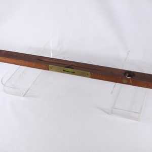 English 24" Solid wood and brass spirit level, vintage Parry & Bott Ltd Birmingham hardware tools, classic carpentry construction tools