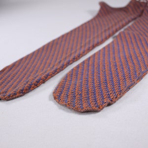 1939 New York Worlds Fair socks, Atomic Era Art Deco pair of socks in orange and blue image 3