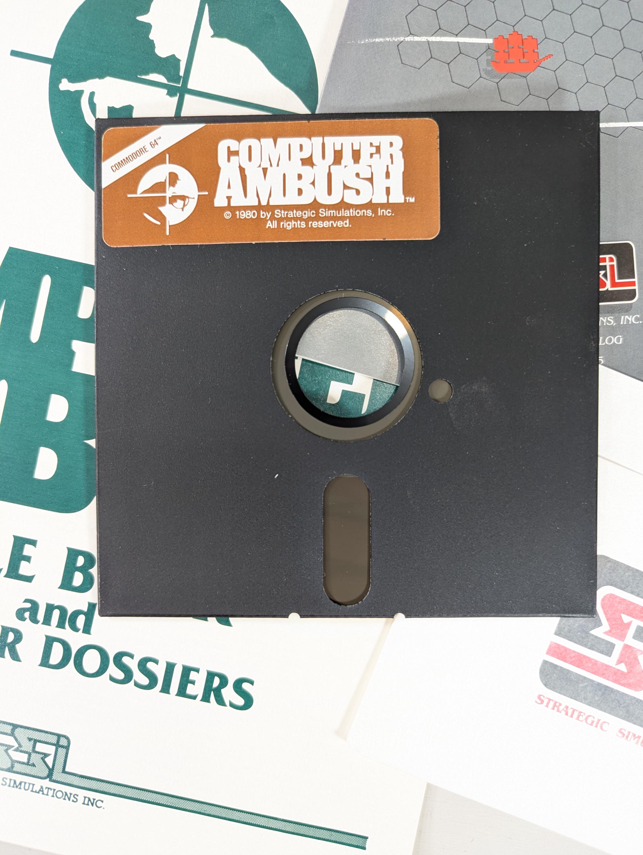 1980s Computer Ambush (2nd Edition) C64 WWII Combat Simulation Floppy ...