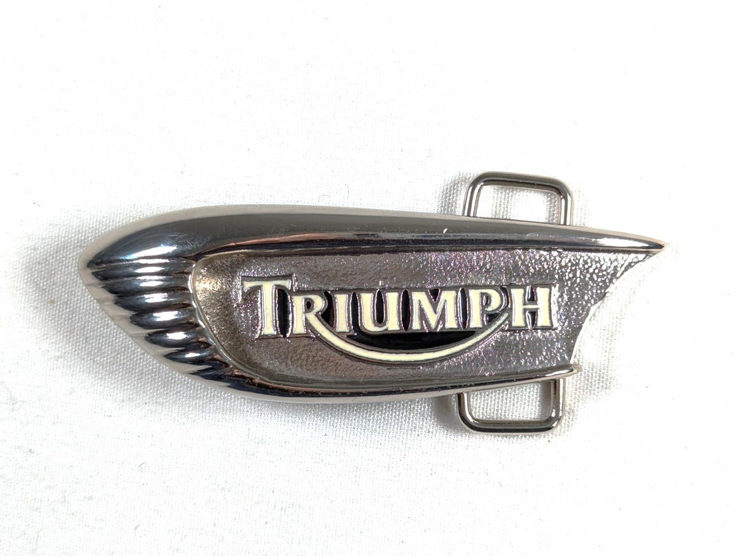 Triumph Motorcycle Logo Gas Tank Belt Buckle 4 X 1.25