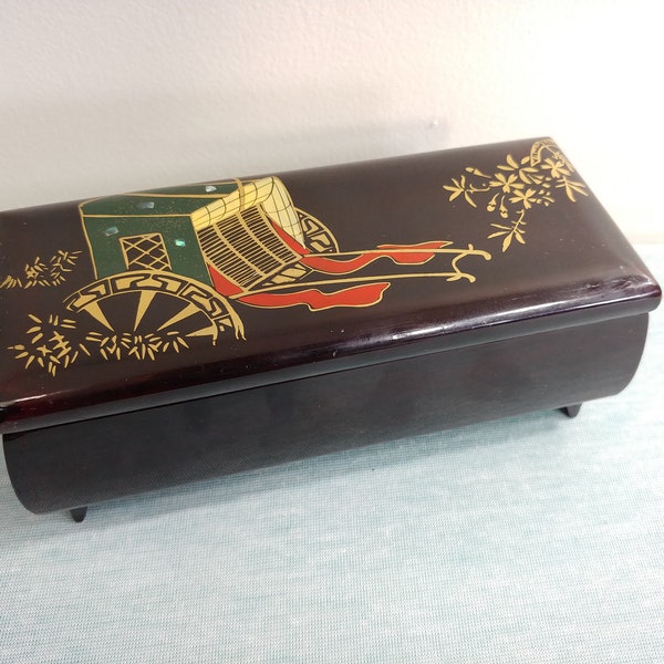 Vintage japanische Lackwaren Spieluhr spielt „Wo fange ich an / Liebesgeschichte?“