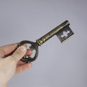 Heavy metal mansion Key bottle opener and cork screw, key to the Castle or Estate, gift for student or young adult image 4