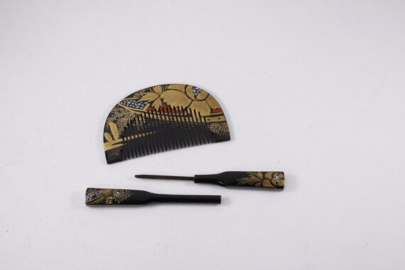 Vintage Japanese Kushi Comb and Kanzashi Hair Pin… - image 4